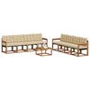 vidaXL Outdoor-Sofagarnitur mit Kissen 9 pcs Natur und Beige