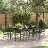 vidaXL Garten Essgruppe 7 pcs Schwarz Poly-Rattan