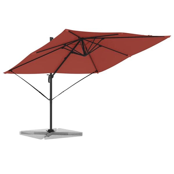 vidaXL Roma Parasol Rot 286 x 285 x 265 cm Polyester und Aluminium