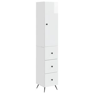 vidaXL Schrankset 2 pcs Hochglanz Wei&szlig; 34,5 x 34,5 x 90 cm