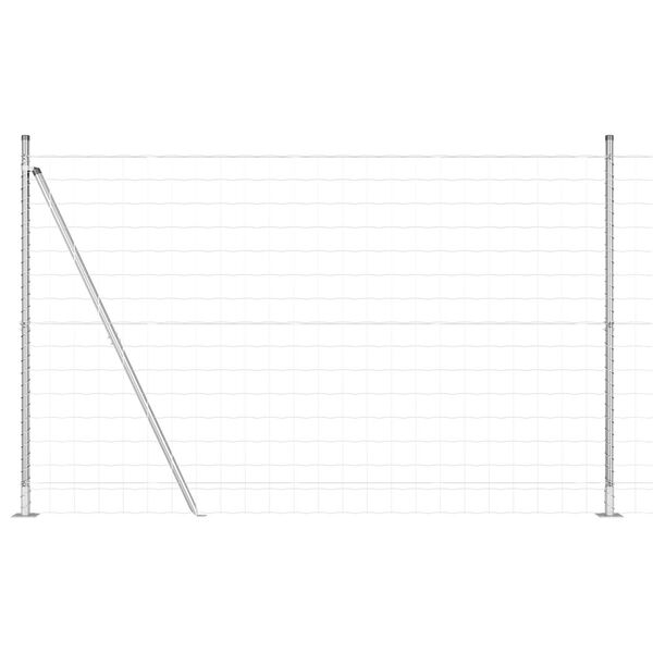 vidaXL Zaun mit Pfosten Silber 1,4 x 10 m Stahl