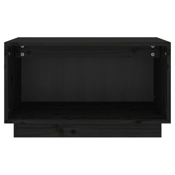 vidaXL TV-Schrank Schwarz 60x35x35 cm Massivholz Kiefer
