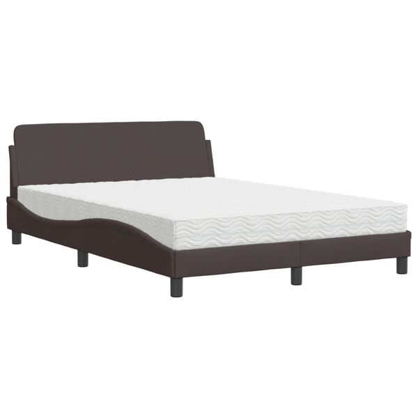vidaXL Bett mit Matratze "Dover" Dunkelbraun 140x200 cm Stoff