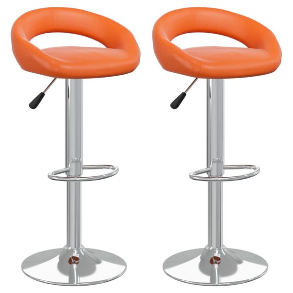 vidaXL Barhocker 2 Stk. Orange Kunstleder
