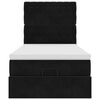vidaXL Ottoman-Bett mit Matratzen Schwarz 90x190 cm Samt