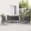 vidaXL 4-tlg. Garten-Lounge-Set mit Kissen Grau Poly Rattan