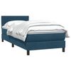 vidaXL Boxspringbett mit Matratze Dunkelblau 80x220 cm Samt