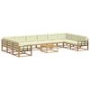 vidaXL Outdoor-Sofagarnitur mit Kissen 11 pcs Wei&szlig; und Creme
