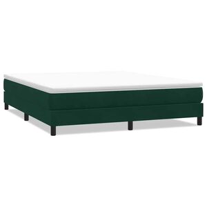 vidaXL Boxspringbett ohne Matratze Dunkelgr&uuml;n 180x220 cm Samt