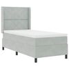 vidaXL Boxspringbett mit LED-Lichtleisten Hellgrau 90 x 200 cm Samt