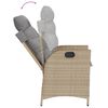 vidaXL 7-tlg. Garten-Essgruppe mit Kissen Beige Poly Rattan