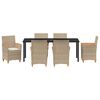 vidaXL Garten Essgruppe 7 pcs Beige Poly-Rattan