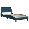 vidaXL Bett mit Matratze "Hanko" Blau 90x190 cm Samt