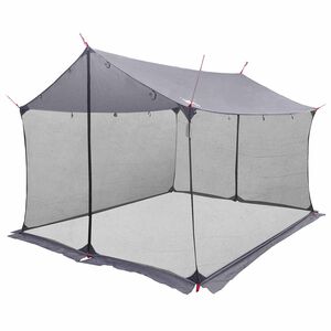 vidaXL Camping-Tarp mit Netzw&auml;nden Grau und Orange 340 x 260 x 220 cm