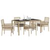 vidaXL Garten Essgruppe 5 pcs Beige Poly-Rattan