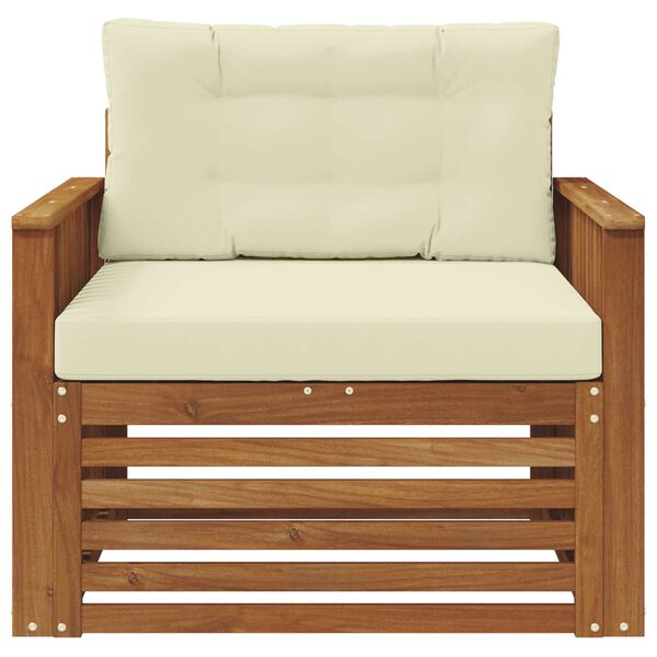 vidaXL Outdoor-Sofagarnitur Massives Akazienholz und Polyester Natur