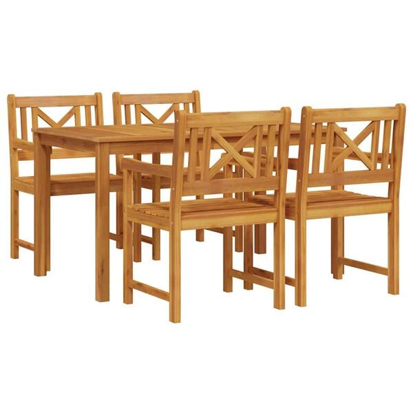 vidaXL Garten Essgruppe 5 pcs Braun Massivholz Akazie
