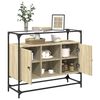 vidaXL Sideboard mit Glasplatte Sonoma-Eiche 98x35x81 cm Holzwerkstoff