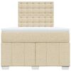 vidaXL Boxspringbett mit Matratze Creme 120x200 cm Stoff