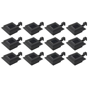 vidaXL Solar-Au&szlig;enleuchten 12 Stk. LED Rechteckig 12 cm Schwarz