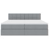 vidaXL Bett mit LED-Lichtleisten Hellgrau 180 x 200 cm Stoff