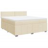vidaXL Boxspringbett mit Matratze Creme 180x200 cm Stoff