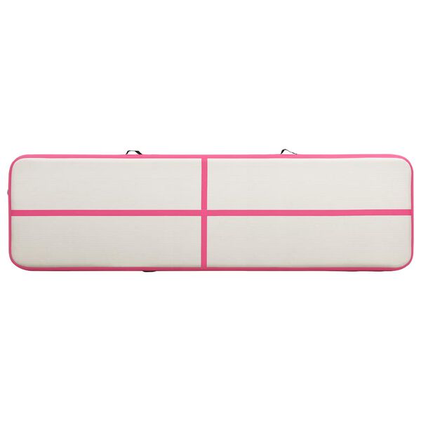 vidaXL Aufblasbare Gymnastikmatte mit Pumpe 700x100x15 cm PVC Rosa
