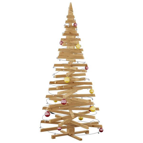 vidaXL Weihnachtsb&auml;ume mit St&auml;nder Braun 210 cm Massivholz Kiefer