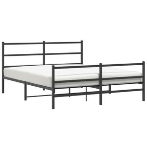 vidaXL Bettgestell mit Kopf- und Fu&szlig;teil Metall Schwarz 160x200 cm