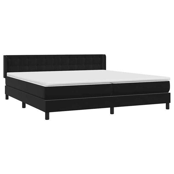 vidaXL Boxspringbett mit Matratze Schwarz 180x210 cm Samt