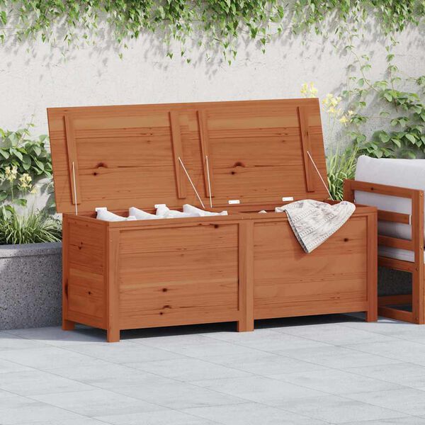 vidaXL Outdoor-Kissenbox Braun 150x50x56 cm Massivholz Tanne