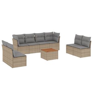 vidaXL Patio Sofa Set 8-Sitzer Mischung aus Beige und Hellgrau