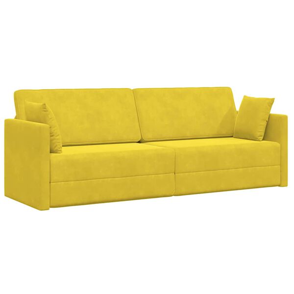 vidaXL Boden-Sofa-Bett 200cm Gelb Samt