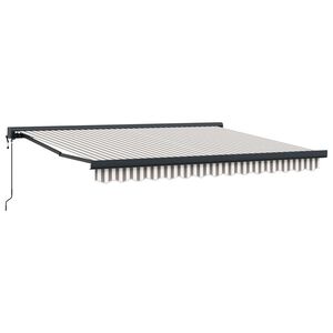 vidaXL Ausziehbare Markise Hellgrau und Wei&szlig; 300 x 250 cm