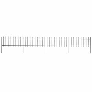 vidaXL Gartenzaun mit Speerspitze Stahl 671 x 80 cm Schwarz