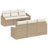 vidaXL Sofa Set mit Kissen 7 pcs Beige und Creme Poly-Rattan