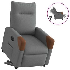 vidaXL Relaxsessel mit Aufstehhilfe Elektrisch Dunkelgrau Stoff