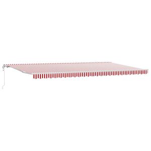 vidaXL Elektrische ausziehbare Markise Rot und Wei&szlig; 600 x 350 cm