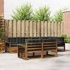 vidaXL Outdoor-Sofagarnitur mit Kissen 7 pcs Natur und Anthrazit
