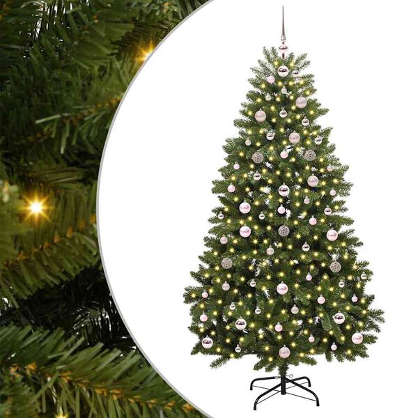 vidaXL K&uuml;nstlicher Weihnachtsbaum Gr&uuml;n 180 cm PVC und Metall