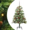 vidaXL K&uuml;nstlicher Weihnachtsbaum 150 LEDs Warmes Wei&szlig; PVC und Metall