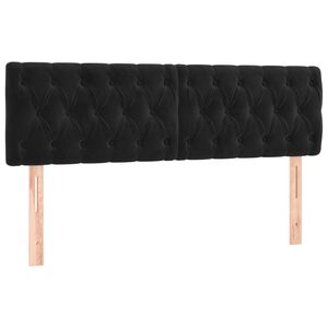 vidaXL Kopfteile Schwarz 144x7x78/88 cm Samt