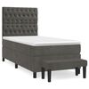 vidaXL Boxspringbett mit Matratze Dunkelgrau 100x200 cm Samt