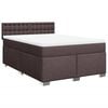 vidaXL Boxspringbett mit Matratze Dunkelbraun 160x200 cm Stoff