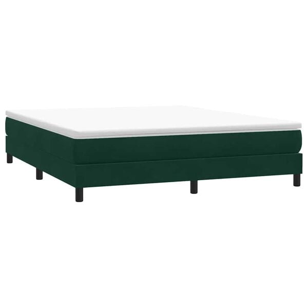 vidaXL Boxspringbett ohne Matratze Dunkelgr&uuml;n 180x210 cm Samt