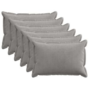 vidaXL Kissenbezug 6 stk. HOUTEN Hellgrau 30 x 50 cm Cord