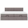 vidaXL Ottoman-Bett mit Matratzen Taupe 160x200 cm Stoff