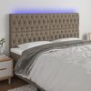 vidaXL LED Kopfteil Taupe 180x7x118/128 cm Stoff