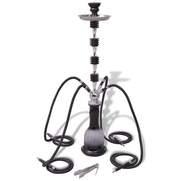 vidaXL Wasserpfeife/Hookah/Shisha mit 4 Schl&auml;uchen Schwarz XXL 83 cm