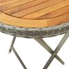 vidaXL 3-tlg. Bistro-Set Poly Rattan und Akazienholz Grau